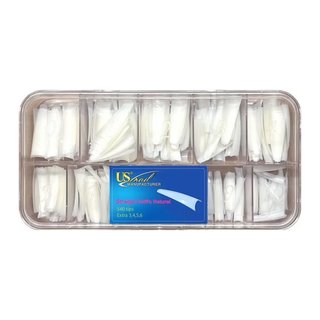 USN Straight Coffin Natural Tip Box 540pcs — USN Nail Tips | C8 Nail Supply