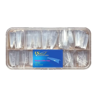 USN Straight Coffin Clear Tip Box 540pcs — USN Nail Tips | C8 Nail Supply