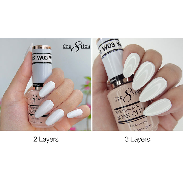 Cre8tion Gel - French Collection 0.5oz - W03 Ice White
