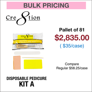Cre8tion Disposable Kit A Pedicure - Pallet of 81 cases , case/200 kits