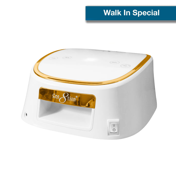 [Walk In Special] Lámpara LED inalámbrica Cre8tion blanca con borde dorado
