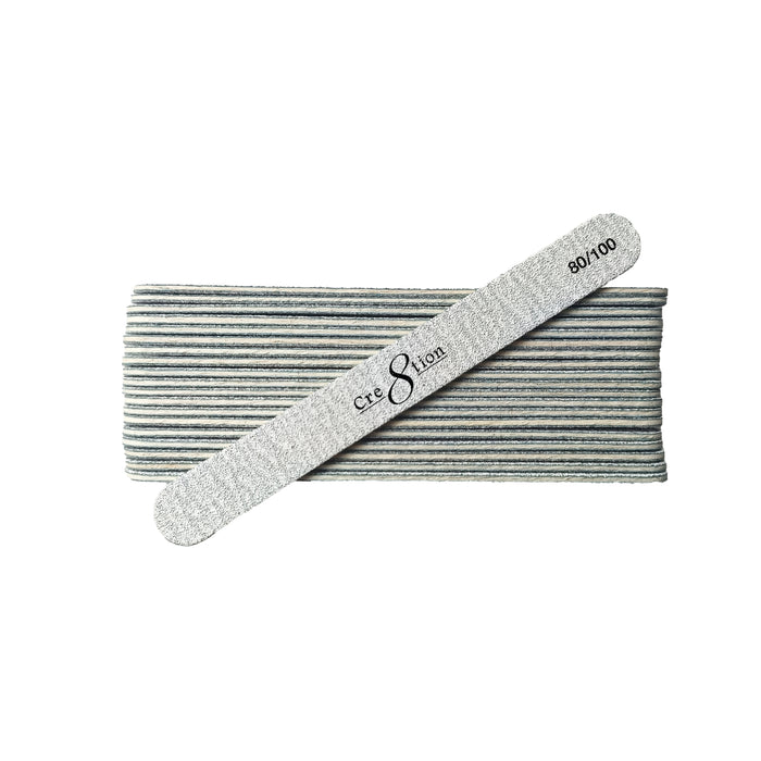 Cre8tion Nail File Wood Center Zebra Grit (50 pcs./pack)