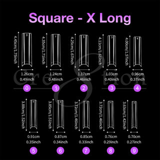 Cre8tion Special Shape Tip Square Clear