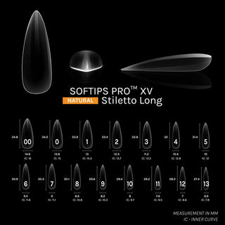 Sofgel Softips Pro XV - Natural Stiletto Long 600pcs