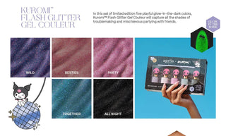 Apres x Kuromi Naughty and Nice - Flash Glitter - Gel Couleur 10ml - C8 Nail SupplyApres