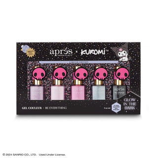 Apres x Kuromi Naughty and Nice - Flash Glitter - Gel Couleur 10ml (Set of 5) Buy 1 Get 1 Set Hello Kitty Gel Couleur - C8 Nail SupplyApres