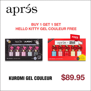 Apres x Kuromi Naughty and Nice - Flash Glitter - Gel Couleur 10ml (Set of 5) Buy 1 Get 1 Set Hello Kitty Gel Couleur - C8 Nail SupplyApres
