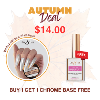 (Autumn 2025 Deals) Cre8tion White Pearl Chrome Nail Art Effect 1g - Buy 1 Get 1 Chrome Base Free - C8 Nail SupplyC8 Nail Supply1101-0711-BOGO