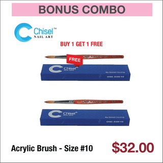 (Bonus Combo) Chisel Acrylic Brush - Buy 1 Get 1 Free - C8 Nail SupplyChisel
