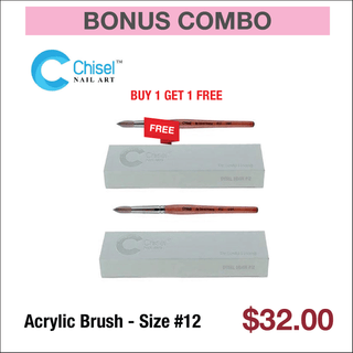 (Bonus Combo) Chisel Acrylic Brush - Buy 1 Get 1 Free - C8 Nail SupplyChisel