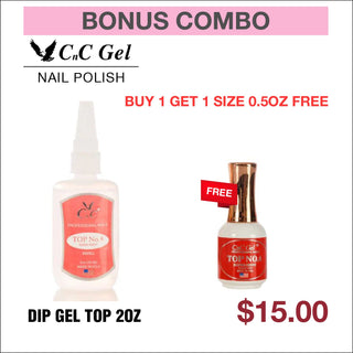 (Bonus Combo) CnC Dip Gel 2oz - Buy 1 Get 1 Size 0.5oz Free - C8 Nail SupplyCnC