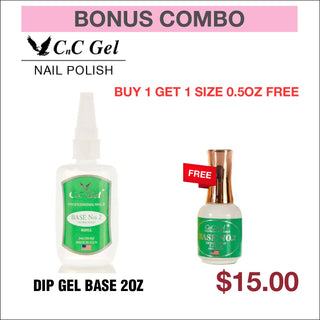 (Bonus Combo) CnC Dip Gel 2oz - Buy 1 Get 1 Size 0.5oz Free - C8 Nail SupplyCnC