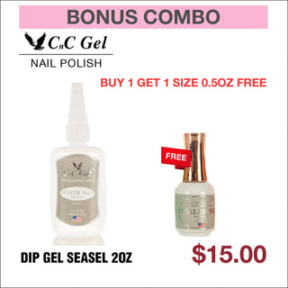 (Bonus Combo) CnC Dip Gel 2oz - Buy 1 Get 1 Size 0.5oz Free - C8 Nail SupplyCnC
