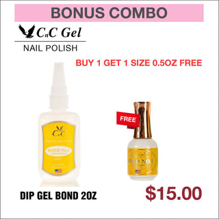 (Bonus Combo) CnC Dip Gel 2oz - Buy 1 Get 1 Size 0.5oz Free - C8 Nail SupplyCnC