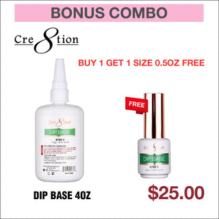 (Bonus Combo) Cre8tion Dip Essential 4oz - Buy 1 Get 1 size 0.5oz Free - C8 Nail SupplyCre8tionBuy-31969-Get-31001
