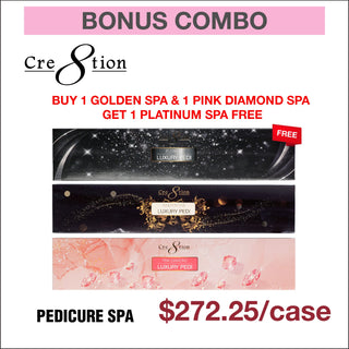(Bonus Combo) Cre8tion Luxury Pedicure Spa - Buy 1 Pink Diamond & 1 Golden Get 1 Platinum Free - C8 Nail SupplyCre8tion