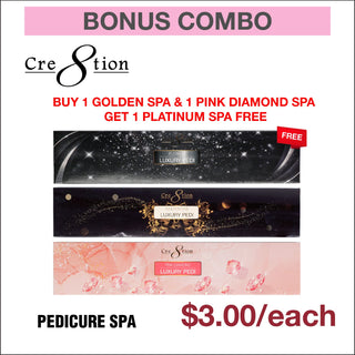 (Bonus Combo) Cre8tion Luxury Pedicure Spa - Buy 1 Pink Diamond & 1 Golden Get 1 Platinum Free - C8 Nail SupplyCre8tion