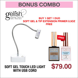(Bonus Combo) Gelish Soft Gel Touch LED Light with USB Cord - Buy 1 Get 1 Cre8tion Soft Gel & 1 Extension Primer 0.5oz Free - C8 Nail SupplyGelish