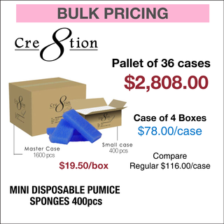 Cre8tion Mini Disposable Pumice Sponges 400 pcs - Pallet of 36 cases