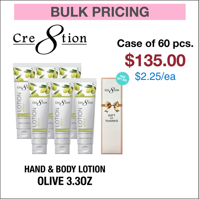 Cre8tion Loción para manos y cuerpo 3.3 oz - Caja de 60