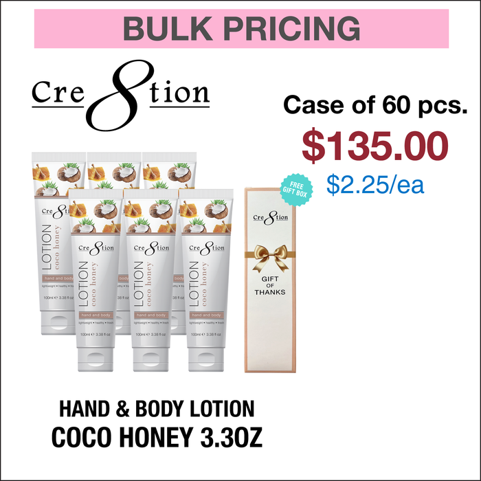 Cre8tion Hand & Body Lotion 3.3oz - Case of 60