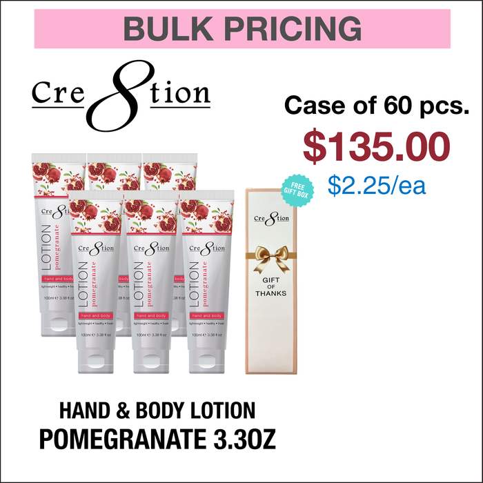 Cre8tion Loción para manos y cuerpo 3.3 oz - Caja de 60