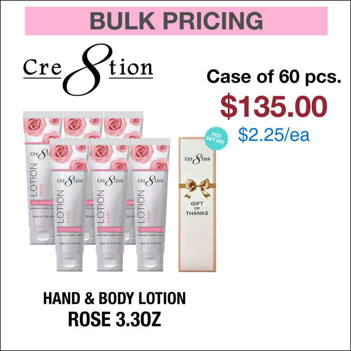 Cre8tion Loción para manos y cuerpo 3.3 oz - Caja de 60