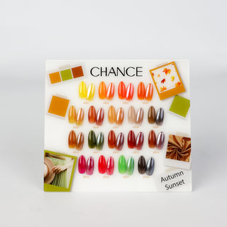 Chance Counter Display Color Chart - Autumn Sunset Collection 18 colors - C8 Nail SupplyCre8tion37318