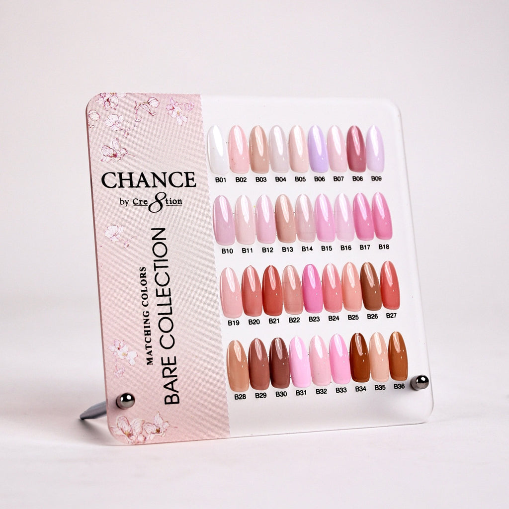 Chance Color Chance Counter Display Color Chart - Bare Collection | C8 – C8 Nail Supply