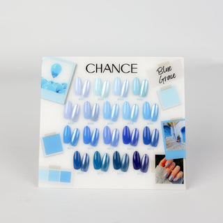 Chance Counter Display Color Chart - Blue Grace Collection 18 colors - C8 Nail SupplyCre8tion37316