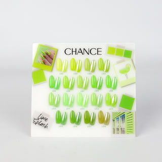 Chance Counter Display Color Chart - Lime Splash Collection 18 colors - C8 Nail SupplyCre8tion37305