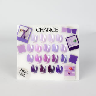 Chance Counter Display Color Chart - Purple Vanity Collection 18 colors - C8 Nail SupplyCre8tion37313