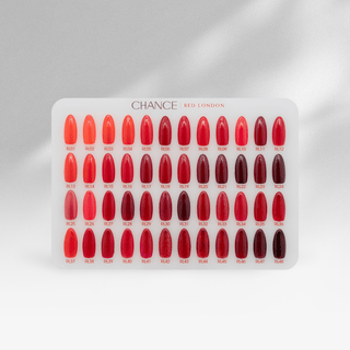 Chance Red London Collection 0.5oz - 48 Colors w/ 1 Color Booklet, 1 Color Board & 1 Cre8tion Polka Dot Filing Machine - C8 Nail SupplyCre8tion38028