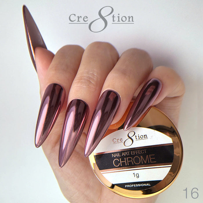 Cre8tion Chrome Nail Art Effect 1g - 16 True Red Pink