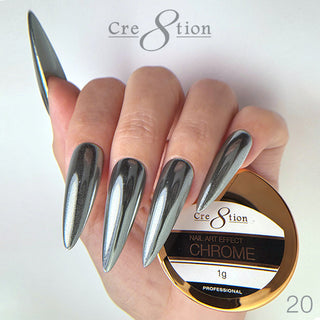 Cre8tion Chrome Nail Art Effect 1g - 20 Super Silver
