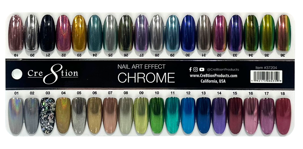 Cre8tion Color Chart - Nail Art Effect Chrome