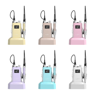 Cre8tion cordless e-file drills in six colors, cream, blush, pink, lilac, mint and white
