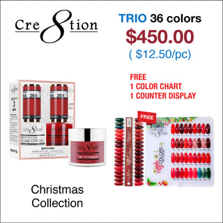 Cre8tion Matching Color - Christmas Collection - 36 colors w/ 2 Color Chart