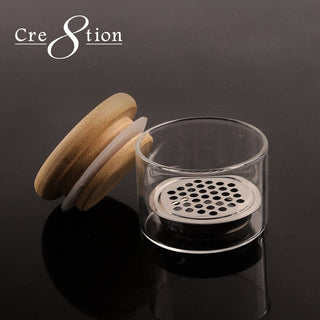 Cre8tion Brush Cleaner Jar With Bamboo Cap - C8 Nail SupplyCre8tion10478