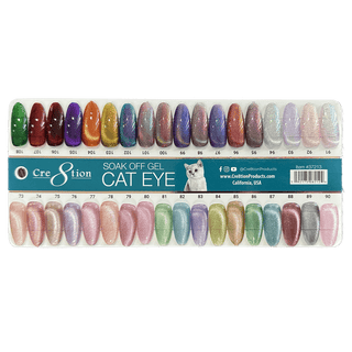 Cre8tion Cat Eye Gel 0.5oz - 36 Colors Board 3 (73 - 108) w/ 1 Round Shape Magnet, 1 Magnet Duo & 1 Color Chart - C8 Nail SupplyCre8tion