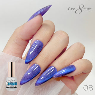 Cre8tion Cat Eye Gel 0.5oz - 36 Colors Board 4 (109 - 126) Mystical Collection (127 - 138) & Saphire Cat Eye (139 - 144) w/ 1 Round Shape Magnet, 1 Magnet Duo & 1 Color Chart - C8 Nail SupplyCre8tion