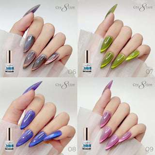 Cre8tion Cat Eye Gel 0.5oz - 36 Colors Board 4 (109 - 126) Mystical Collection (127 - 138) & Saphire Cat Eye (139 - 144) w/ 1 Round Shape Magnet, 1 Magnet Duo & 1 Color Chart - C8 Nail SupplyCre8tion