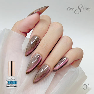 Cre8tion Cat Eye Gel 0.5oz - 36 Colors Board 4 (109 - 126) Mystical Collection (127 - 138) & Saphire Cat Eye (139 - 144) w/ 1 Round Shape Magnet, 1 Magnet Duo & 1 Color Chart - C8 Nail SupplyCre8tion