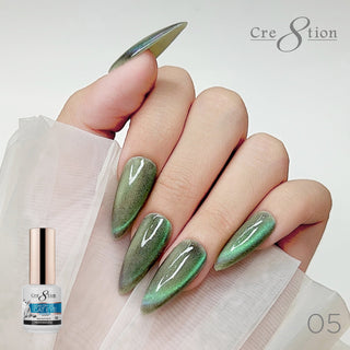 Cre8tion Cat Eye Gel 0.5oz - 36 Colors Board 4 (109 - 126) Mystical Collection (127 - 138) & Saphire Cat Eye (139 - 144) w/ 1 Round Shape Magnet, 1 Magnet Duo & 1 Color Chart - C8 Nail SupplyCre8tion