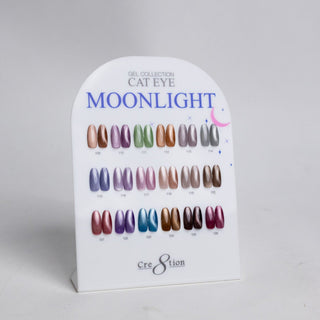 Cre8tion Cat Eye Gel 0.5oz - Moonlight Collection - 18 colors (109 - 126) w/ 1 Round Shape Magnet, 1 Magnet Duo & 1 Color Chart - C8 Nail SupplyCre8tionC8-CATEYE18-MOONLIGHT