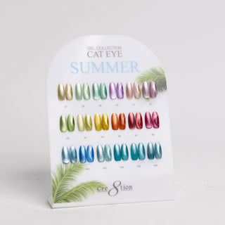 Cre8tion Cat Eye Gel 0.5oz - Summer Collection - 18 colors (37 - 48 & 139 - 144) w/ 1 Round Shape Magnet, 1 Magnet Duo & 1 Color Chart - C8 Nail SupplyCre8tionC8-CATEYE18-SUMMER