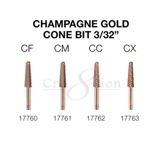Cre8tion Champagne Gold Cone Bit 3/32" - C8 Nail SupplyCre8tion17760