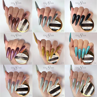 Cre8tion Chrome Nail Art Effect 1g - Full set 72 Colors - C8 Nail SupplyCre8tion