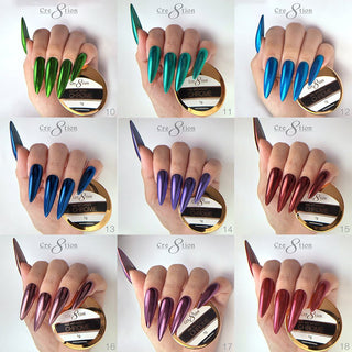 Cre8tion Chrome Nail Art Effect 1g - Full set 72 Colors - C8 Nail SupplyCre8tion