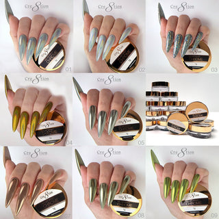 Cre8tion Chrome Nail Art Effect 1g - Full set 72 Colors - C8 Nail SupplyCre8tion